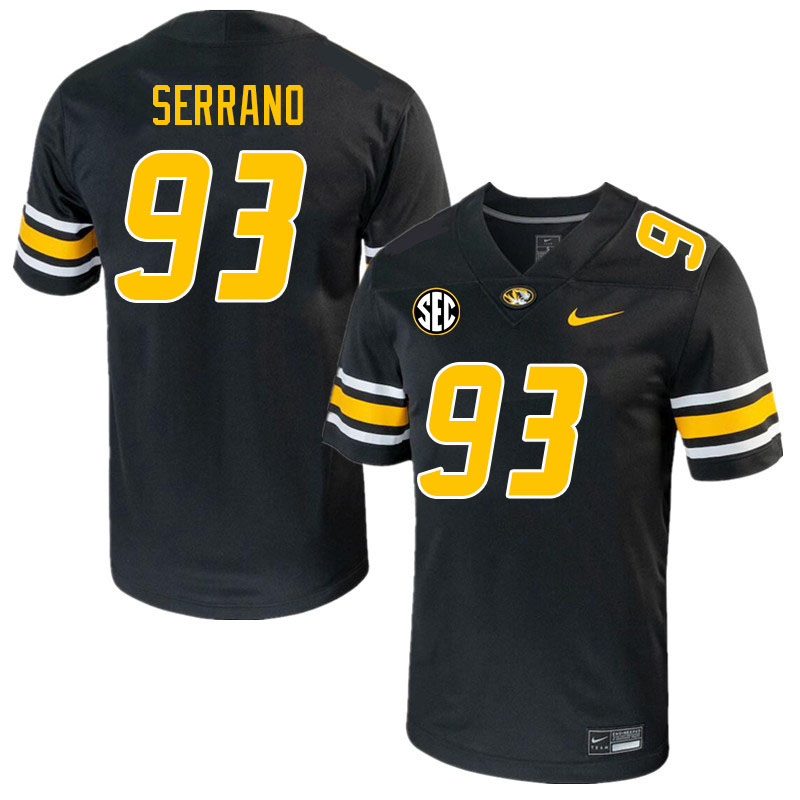 Men #93 Andrew Serrano Missouri Tigers College 2023 Football Stitched Jerseys Sale-Black - Click Image to Close